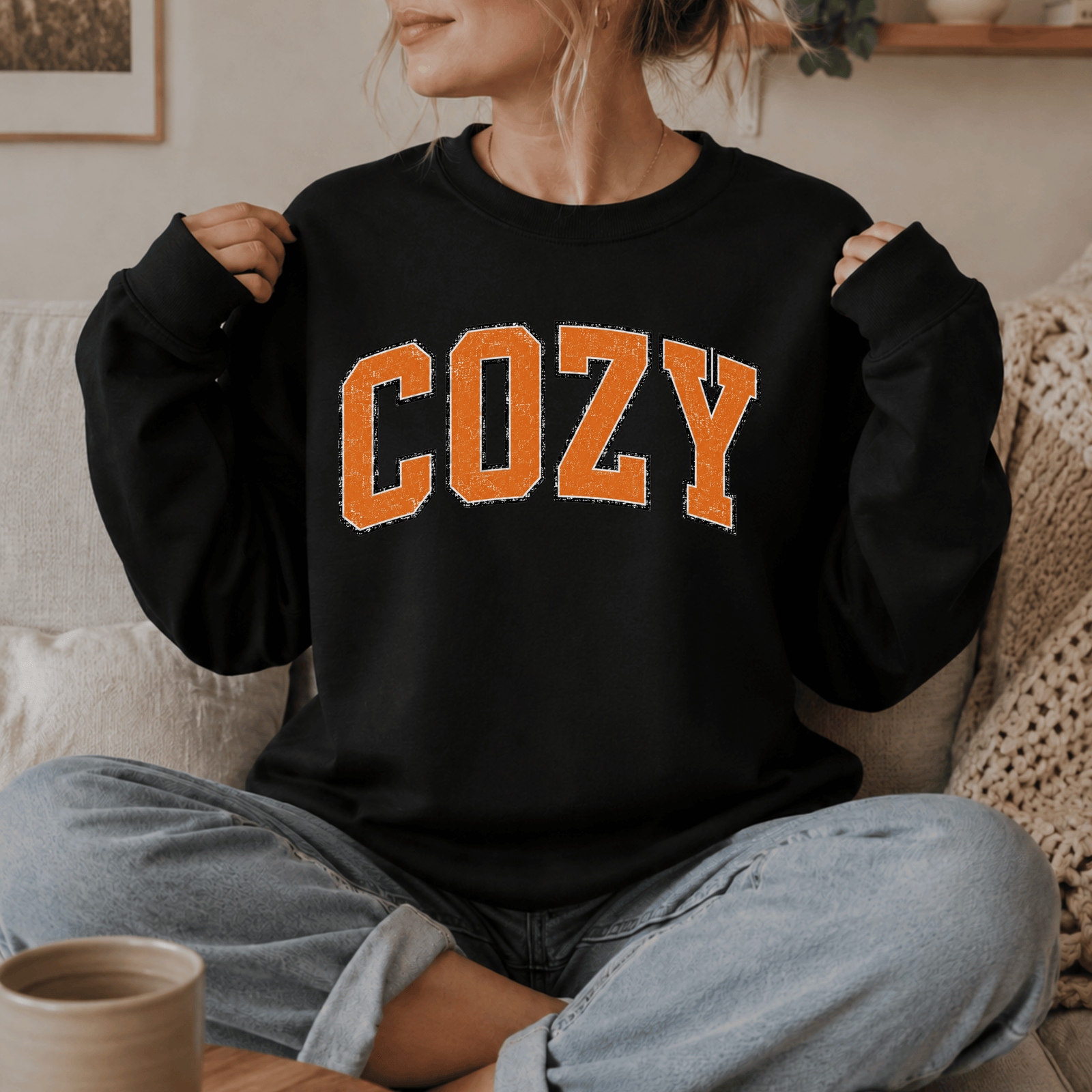 Distressed Cozy Crewneck Sweatshirt - 5 Colors