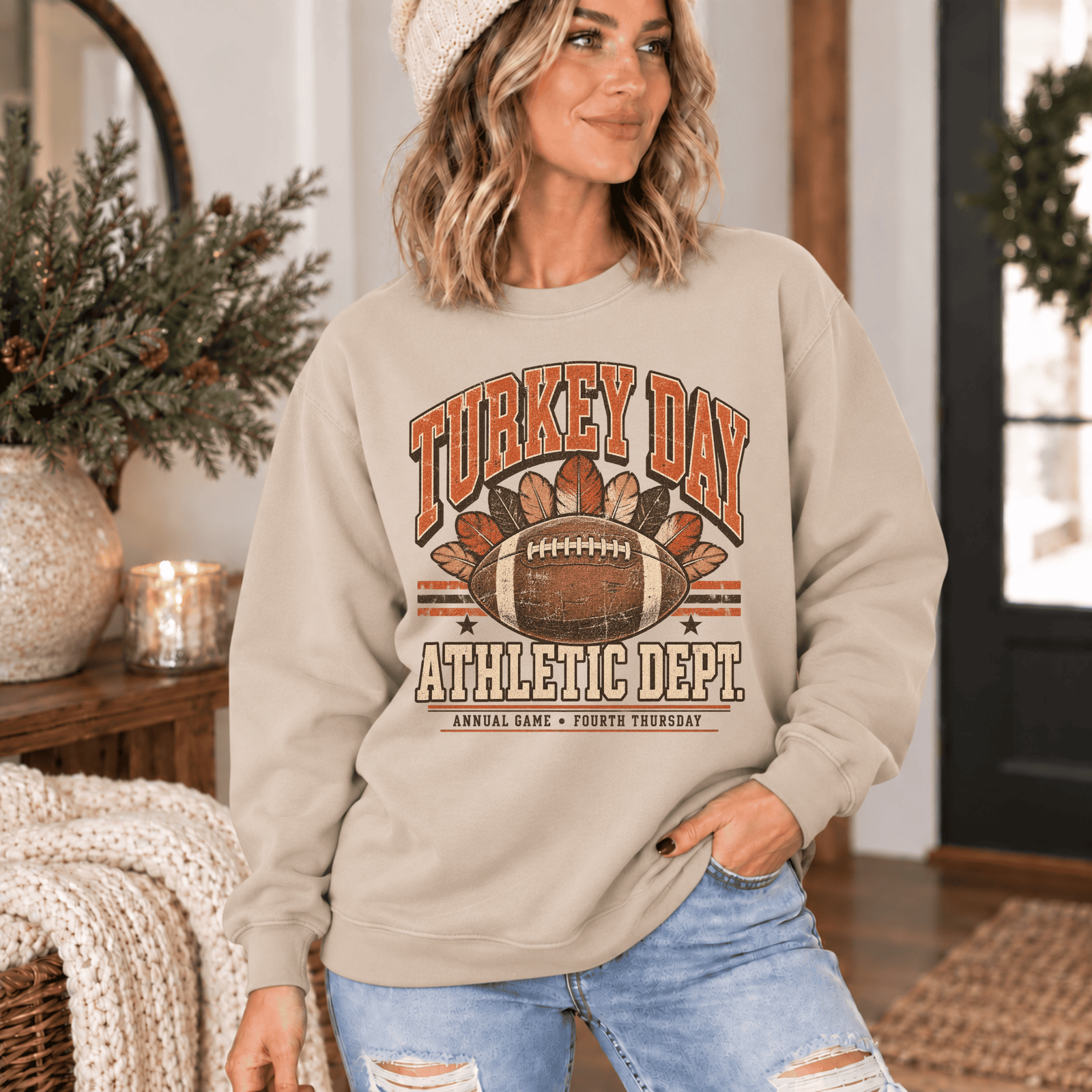 Turkey Day Athletic Dept Crewneck Sweatshirt - 5 Colors