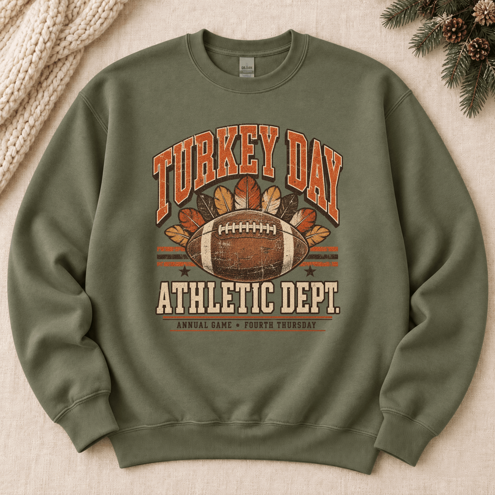 Turkey Day Athletic Dept Crewneck Sweatshirt - 5 Colors