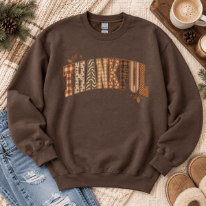 Thankful Pattern Patchwork Sweatshirt - 6 Colors