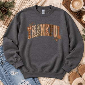 Thankful Pattern Patchwork Sweatshirt - 6 Colors