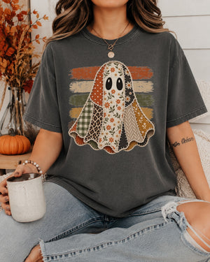 Patchwork & Stripes Ghost Tee - 5 Colors