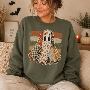 Patchwork & Stripes Ghost Crewneck Sweatshirt - 6 Colors