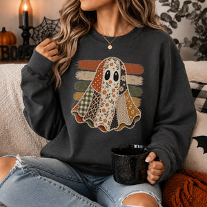 Patchwork & Stripes Ghost Crewneck Sweatshirt - 6 Colors