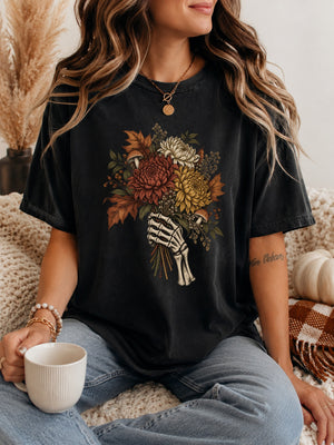 Skeleton Hand Bouquet Tee - 5 Colors