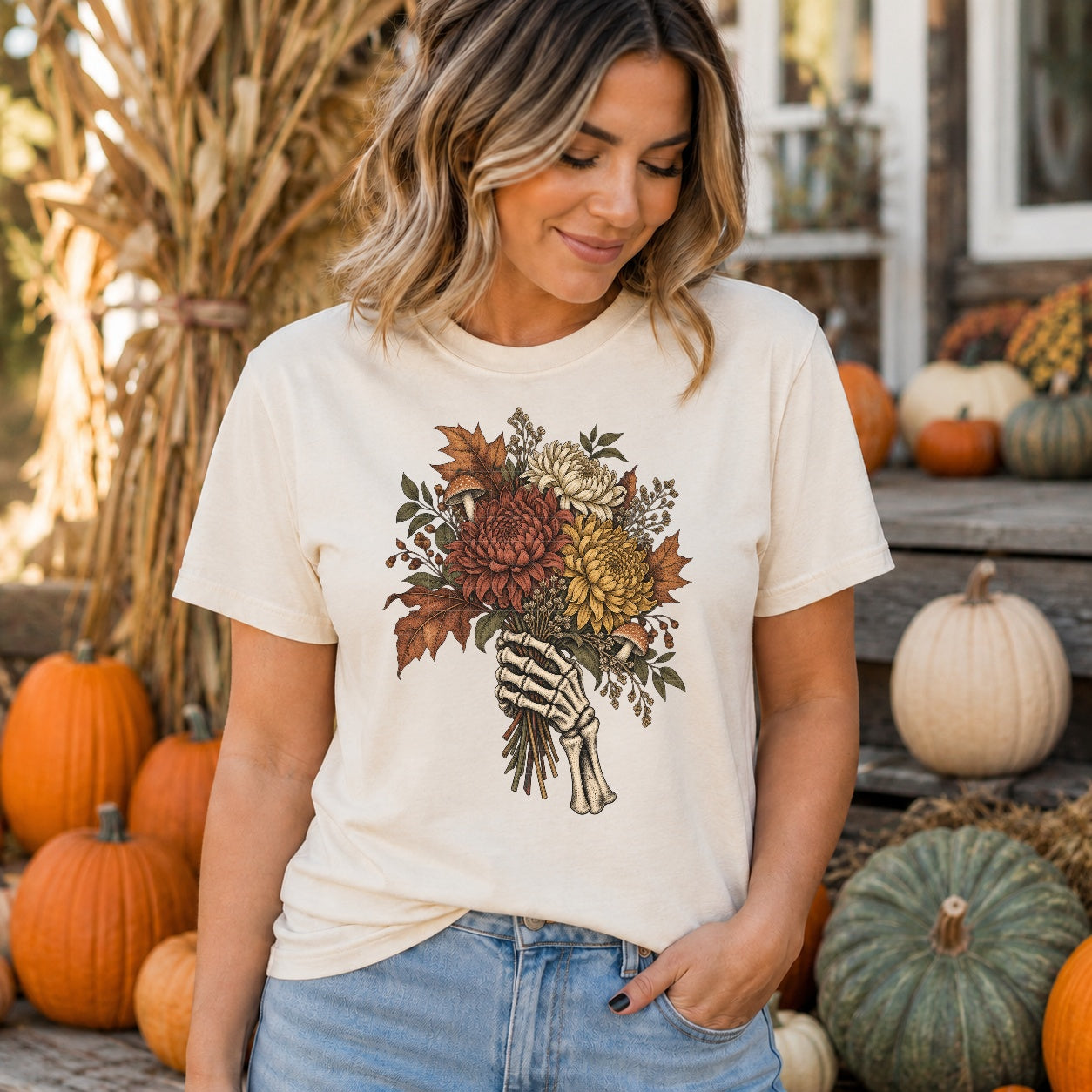 Skeleton Hand Bouquet Tee - 5 Colors - STB Boutique