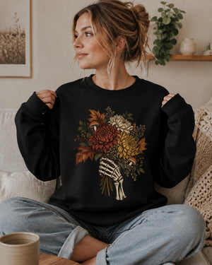 Skeleton Hand Bouquet Crewneck Sweatshirt - 6 Colors