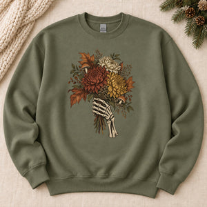 Skeleton Hand Bouquet Crewneck Sweatshirt - 6 Colors