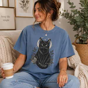 Celestial Black Cat Tee - 6 Colors