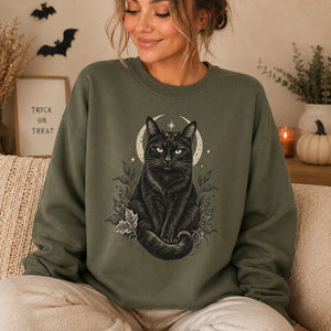 Celestial Black Cat Crewneck Sweatshirt - 5 Colors