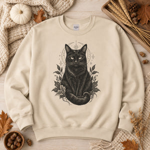 Celestial Black Cat Crewneck Sweatshirt - 5 Colors