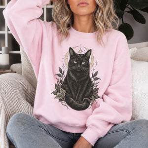 Celestial Black Cat Crewneck Sweatshirt - 5 Colors