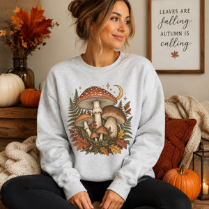 Mushroom Fall Forest Crewneck Sweatshirt - 6 Colors - STB Boutique