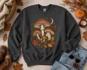 Mushroom Fall Forest Crewneck Sweatshirt - 6 Colors - STB Boutique