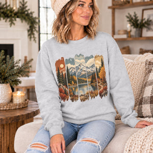 Fall Mountain Paintbrush Crewneck Sweatshirt - 8 Colors - STB Boutique