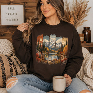 Fall Mountain Paintbrush Crewneck Sweatshirt - 8 Colors - STB Boutique