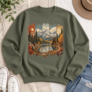 Fall Mountain Paintbrush Crewneck Sweatshirt - 8 Colors - STB Boutique