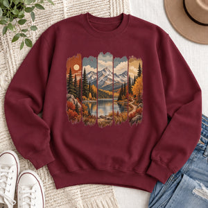 Fall Mountain Paintbrush Crewneck Sweatshirt - 8 Colors - STB Boutique