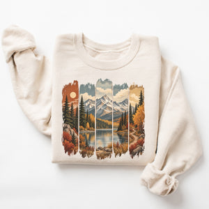 Fall Mountain Paintbrush Crewneck Sweatshirt - 8 Colors - STB Boutique