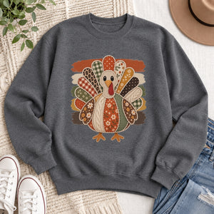 Patchwork Turkey & Stripes Crewneck Sweatshirt - 6 Colors
