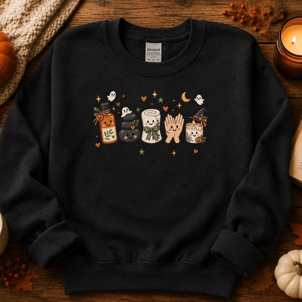 Halloween Massage Therapist Doodle Crewneck Sweatshirt - 6 Colors - STB Boutique