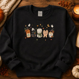 Halloween Massage Therapist Doodle Crewneck Sweatshirt - 6 Colors