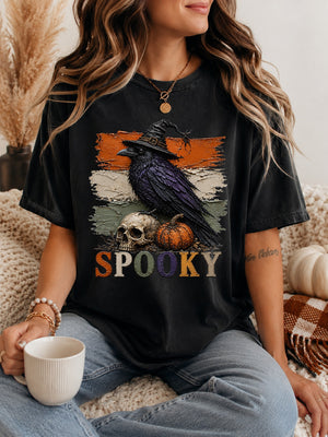 Spooky Raven Faux Paint Tee - 7 Colors - STB Boutique