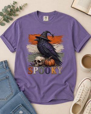 Spooky Raven Faux Paint Tee - 7 Colors - STB Boutique