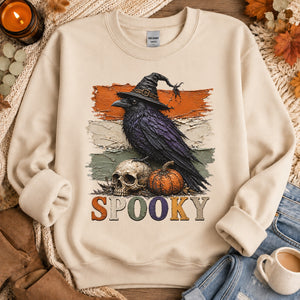 Spooky Raven Faux Paint Crewneck Sweatshirt - 6 Colors - STB Boutique