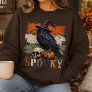 Spooky Raven Faux Paint Crewneck Sweatshirt - 6 Colors - STB Boutique