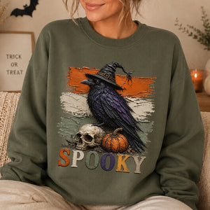Spooky Raven Faux Paint Crewneck Sweatshirt - 6 Colors - STB Boutique