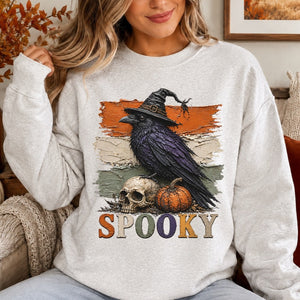 Spooky Raven Faux Paint Crewneck Sweatshirt - 6 Colors - STB Boutique