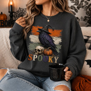 Spooky Raven Faux Paint Crewneck Sweatshirt - 6 Colors - STB Boutique