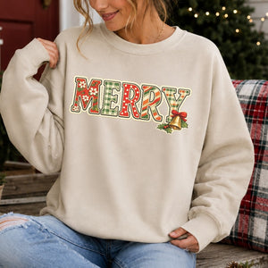 Merry Christmas Pattern Crewneck Sweatshirt - 4 Colors