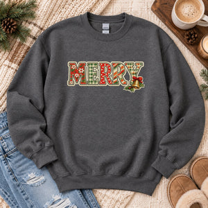 Merry Christmas Pattern Crewneck Sweatshirt - 4 Colors