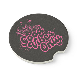 Good Vibes Only Car Coaster - Bk/Pk