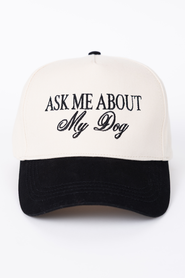 Ask Me About My Dog Black Trucker Hat SALE - STB Boutique
