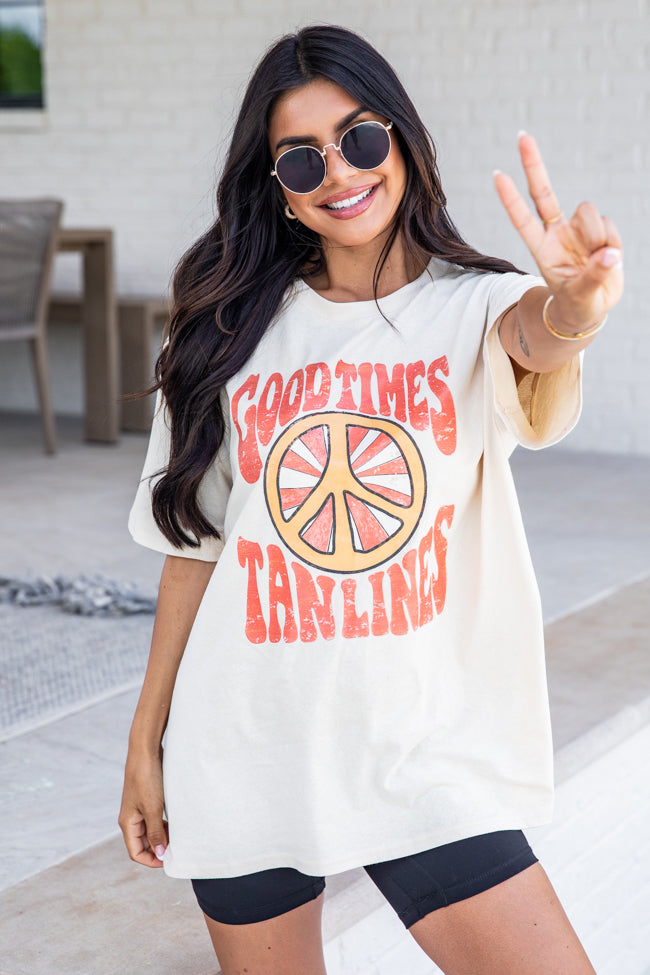 Good Times Tan Lines Ivory Comfort Color Graphic Tee - STB Boutique