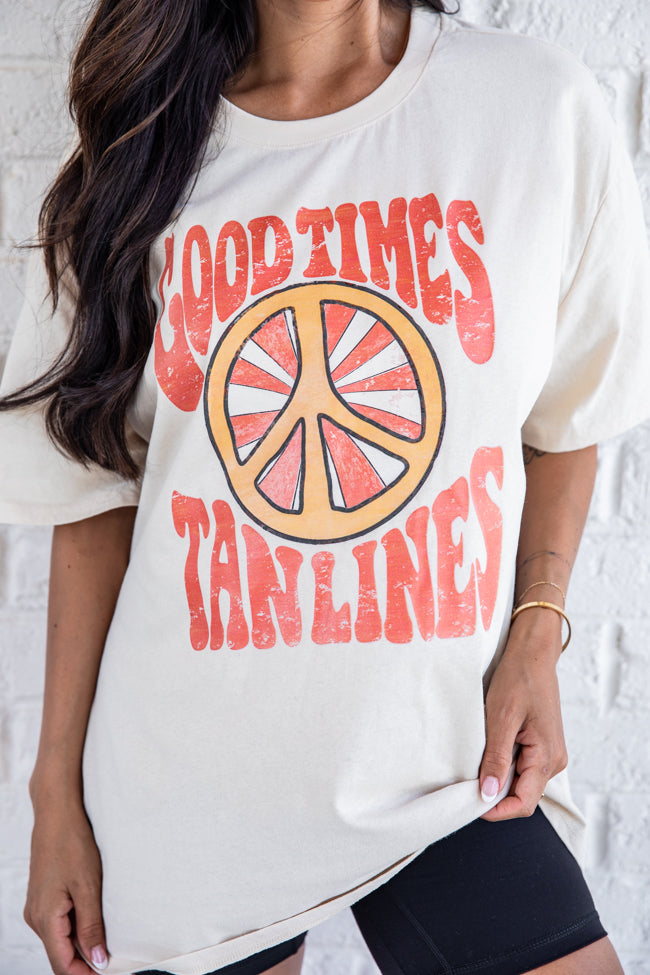 Good Times Tan Lines Ivory Comfort Color Graphic Tee - STB Boutique