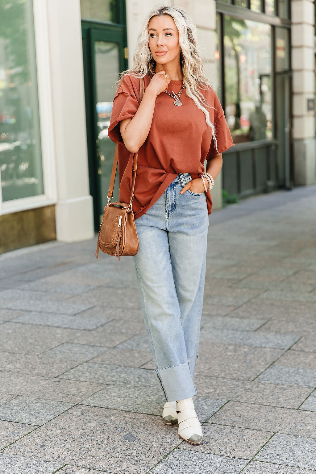Boyfriend Tee - Rust
