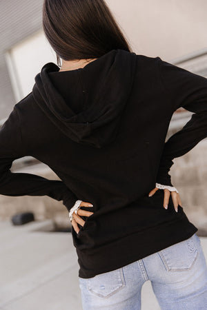 Henley Hoodie - Midnight Lace - STB Boutique