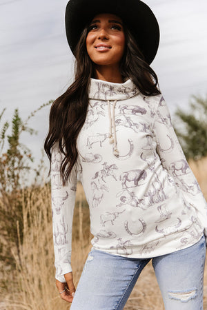 CowlNeck Sweatshirt - Home On The Range - STB Boutique