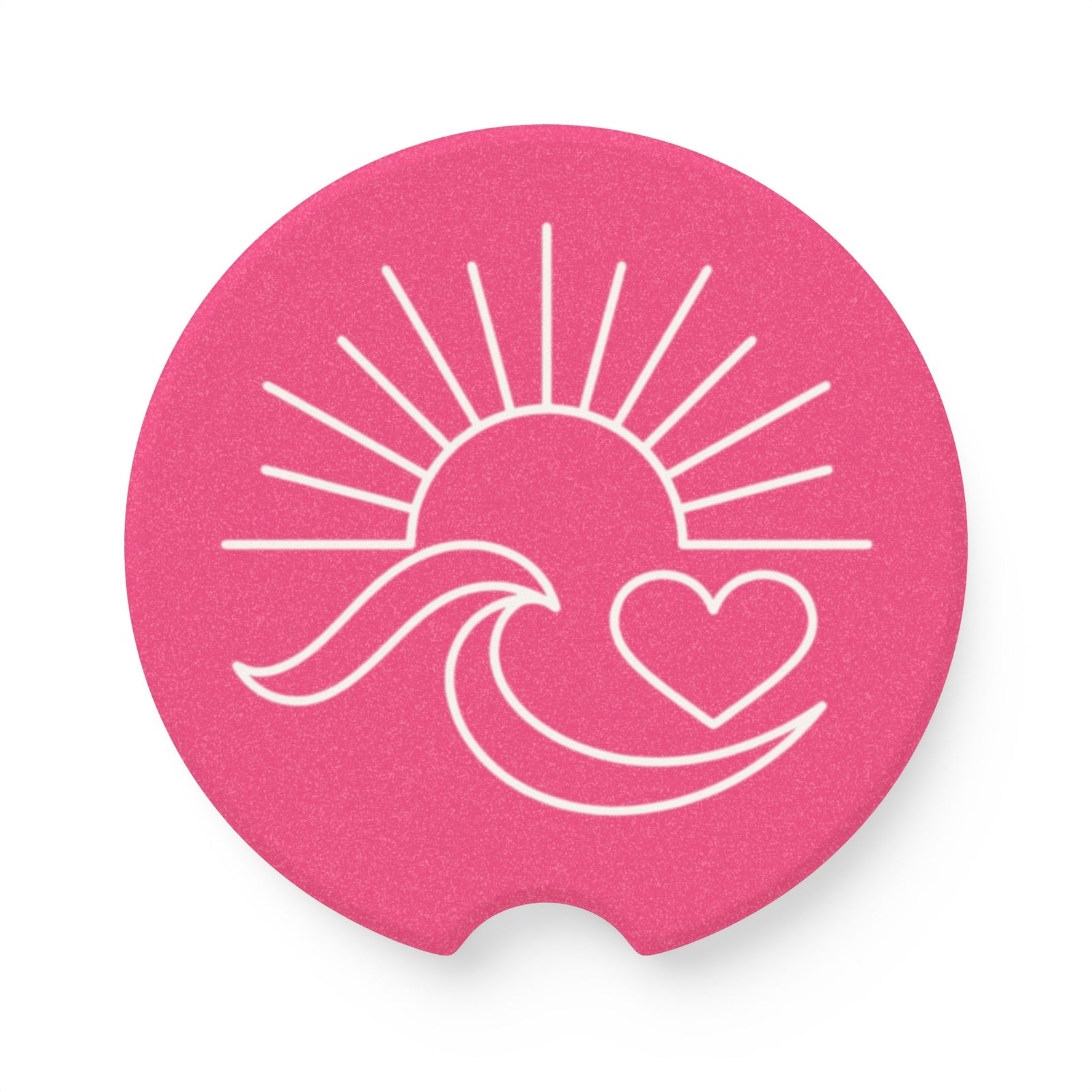 Ocean Has My Heart Car Coaster - Pink