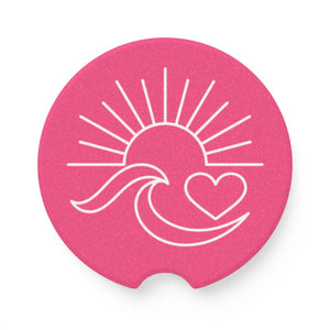 Ocean Has My Heart Car Coaster - Pink