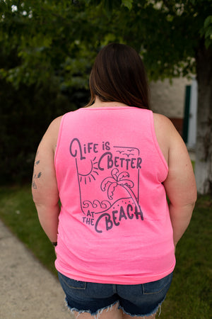 Life Is Better At The Beach Tank (Unisex SM-3X)