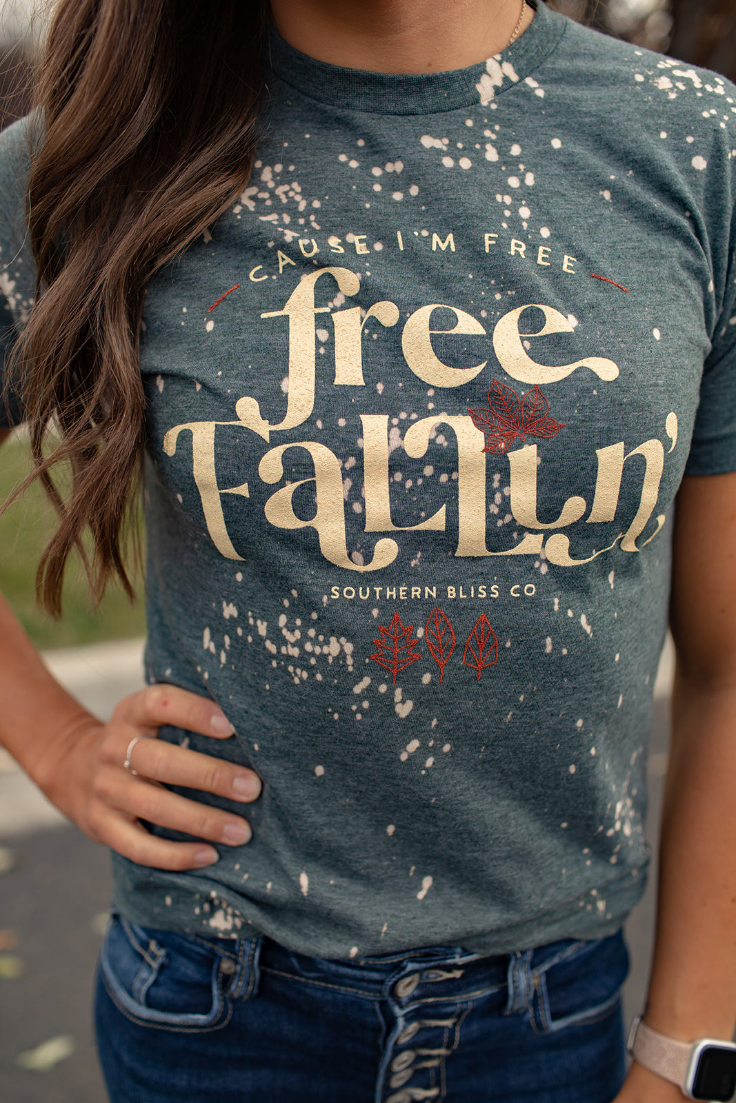 Fall Free Falling Bleached Graphic Tee (Unisex SM-3X)