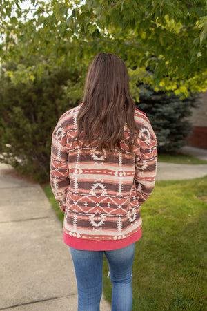 Pink Aztec Fleece & Cord Jacket (SM-XL)