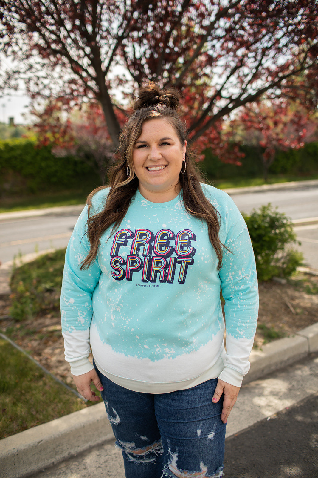 Bleached Free Spirit Crewneck Sweatshirt (SM-XL)
