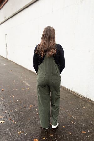 Olive Green Corduroy Overalls (1X-4X)