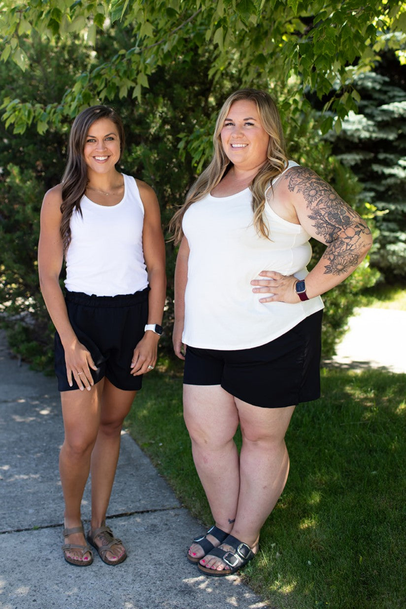 Black Elastic Waist Pocket Easy Shorts (SM-3X)